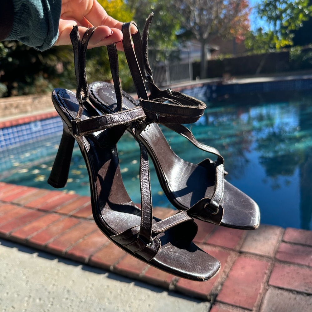 VINTAGE Via Spiga Made in Italy Strappy Heels in Brown